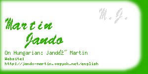 martin jando business card